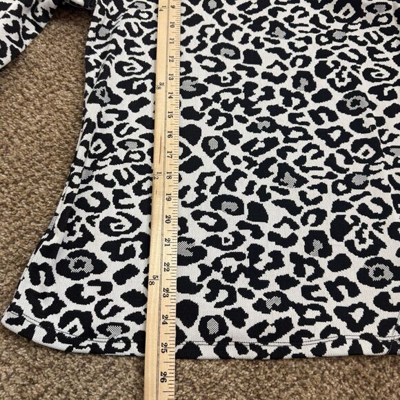 Marc New York Cheetah Animal Print 3/4 Sleeve Button Detail Sweater Womens Large - Picture 7 of 10